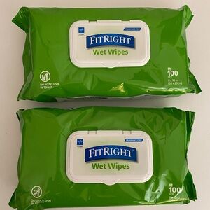 2 MedLine Fit Right Adult Wet Wipes Exp. 11/2027 (200 wipes)